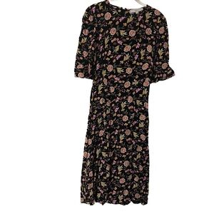 LOFT | Dresses | New Loft Womens Striped Midi Wrap Dress Black | Poshmark